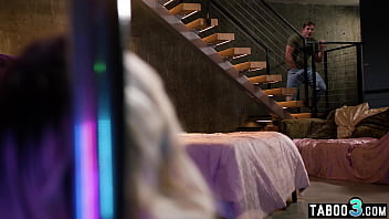 Dude fucking his petite blonde roommates tight pussy roughly