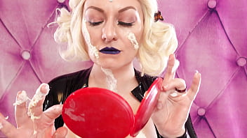 Make up with scars in process with liquid latex and cottonwool arya grander