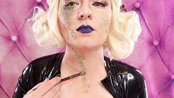 Make up with scars in process with liquid latex and cottonwool arya grander