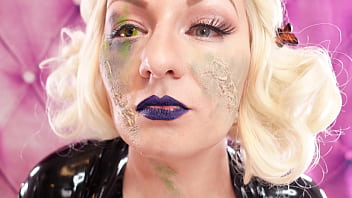 Make up with scars in process with liquid latex and cottonwool arya grander