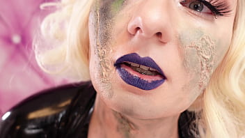 Make up with scars in process with liquid latex and cottonwool arya grander