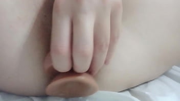 A huge dick caresses an excited pussy