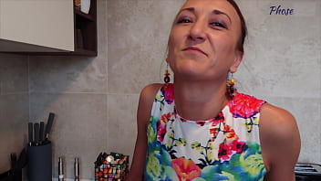Horny mature mom karina blowjob pov in her pantyhose in the kitchen
