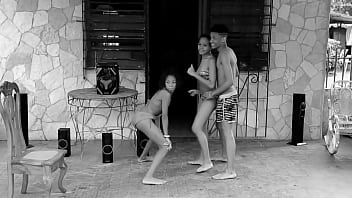 Teen prostitutes in swimsuits butt twisting near a guy