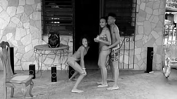 Teen prostitutes in swimsuits butt twisting near a guy