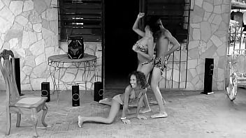 Teen prostitutes in swimsuits butt twisting near a guy