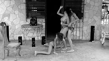 Teen prostitutes in swimsuits butt twisting near a guy