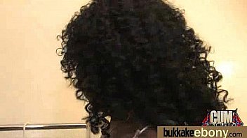 Ebony slut gets an interracial group sex 3