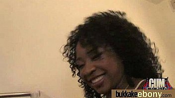 Ebony slut gets an interracial group sex 3
