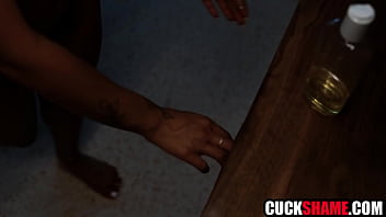 Petite latina wife riding big cock in front of cuck husband