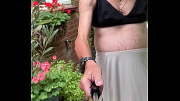 Wearing my stockings and suspenders