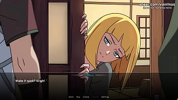 Kunoichi trainer 18yo virgin blonde young babe samui with big tits gives blowjob rides her first cock and has her first anal sex she gets creampied naruto anime hentai porn game
