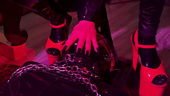 Rubber and ava fetishart give perv a latex footjob part 1