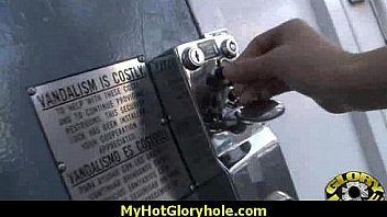 Gloryhole with a nasty wild white girl interracial 17