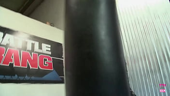 Upon achieving victory in the ring justin may choose to engage in sexual intercourse with the brunette charlie as a kind of recompense