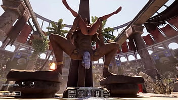 A huge dick against lara croft's tight ass in an arena where 1 000 spectators are watching 3d hentai game animation 3d hentai game animation