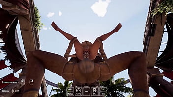 A huge dick against lara croft's tight ass in an arena where 1 000 spectators are watching 3d hentai game animation 3d hentai game animation