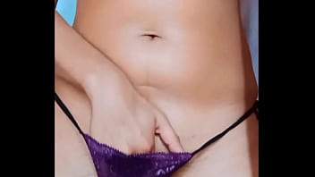 Young latina touching her pussy herself and wetting her panties