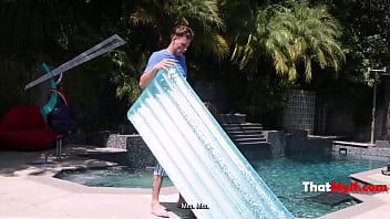 Husband is a cheater so ebony milf cleberates her birthday sucking her step sons dick almost getting caught