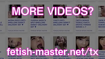 Japanese asian tongue spit fetish