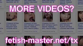 Japanese asian tongue spit fetish