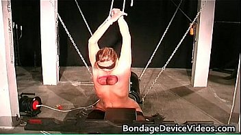 Exciting young brunette babe gets bound