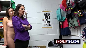 Perv lp officer fucks hot coed slut and her mentor for shoplifting