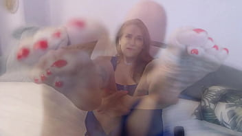 Gooning foot worshipping stepson