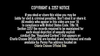 Busty charlee chase rubs her clit with a dildo stuck in her pussy