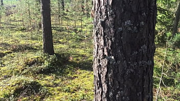 Young girl in short shorts walks in the forest and gets horny she shows her lustful pussy sucks dick and fucks doggystyle forest fun of amateur couple pov sex