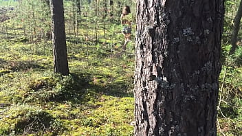 Young girl in short shorts walks in the forest and gets horny she shows her lustful pussy sucks dick and fucks doggystyle forest fun of amateur couple pov sex