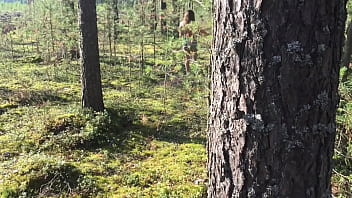 Young girl in short shorts walks in the forest and gets horny she shows her lustful pussy sucks dick and fucks doggystyle forest fun of amateur couple pov sex