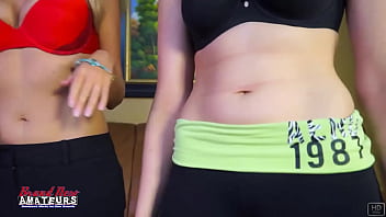 Busty brunette carlee and skinny blonde kennedy lick their tits and twats