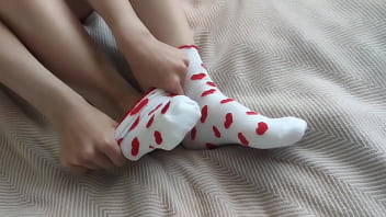 My cute socks are perfect for playing with his dick oh yes