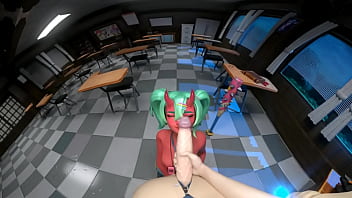 Nemia the demon sucking human cock