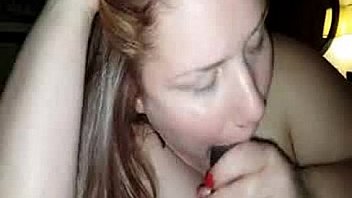 White girl swallowing black cock homemade