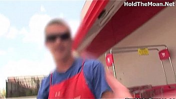 Michelle flashing her tits in public