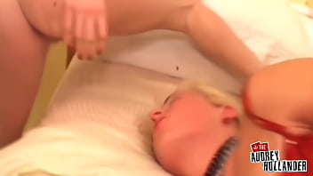 Audrey and hillary tag team otto’s dick in wild threesome