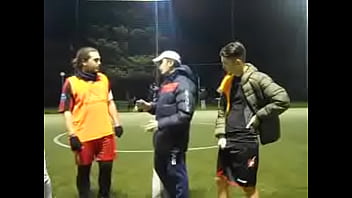 Soccer lad grabbing and spitting on you