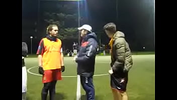 Soccer lad grabbing and spitting on you