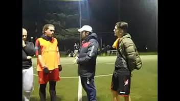 Soccer lad grabbing and spitting on you