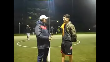 Soccer lad grabbing and spitting on you