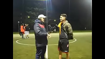 Soccer lad grabbing and spitting on you