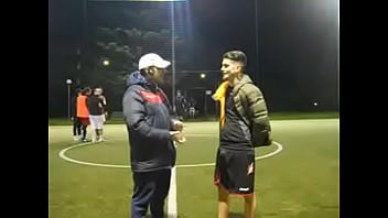 Soccer lad grabbing and spitting on you