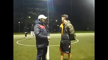 Soccer lad grabbing and spitting on you