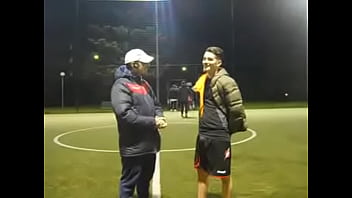 Soccer lad grabbing and spitting on you