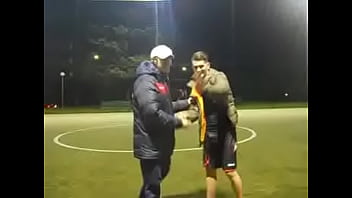 Soccer lad grabbing and spitting on you