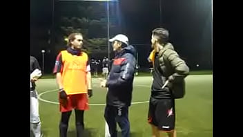 Soccer lad grabbing and spitting on you