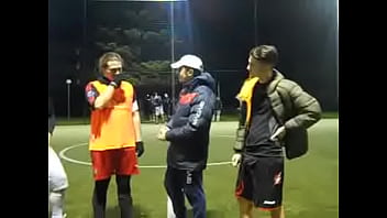 Soccer lad grabbing and spitting on you