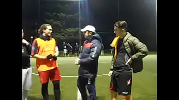 Soccer lad grabbing and spitting on you